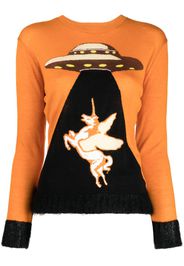 Undercover Maglione con motivo jacquard UFO - Arancione