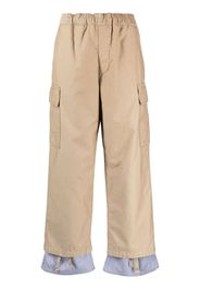 Undercover layered-design cotton trousers - Marrone