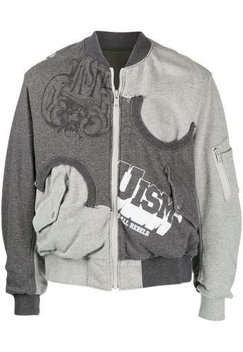 Undercoverism reversible logo-print bomber jacket - Grigio