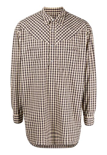 Undercoverism checked long-sleeved shirt - Blu