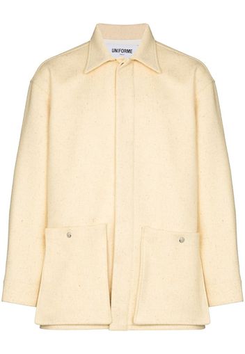 patch-pocket wool shirt jacket