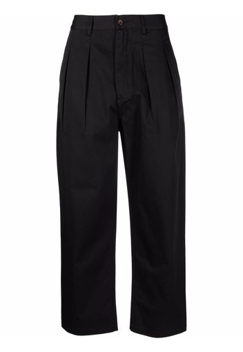 Universal Works pleat-front wide-leg trousers - Nero