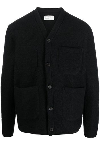 Universal Works patch-pocket wool-blend cardigan - Nero