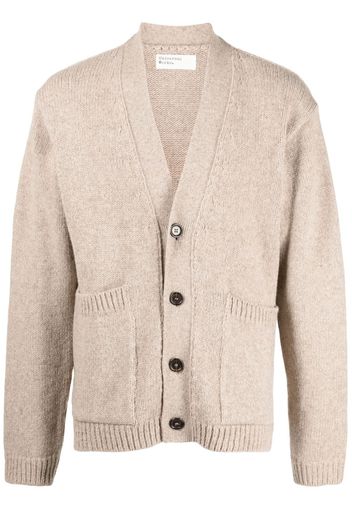 Universal Works V-neck knitted cardigan - Marrone