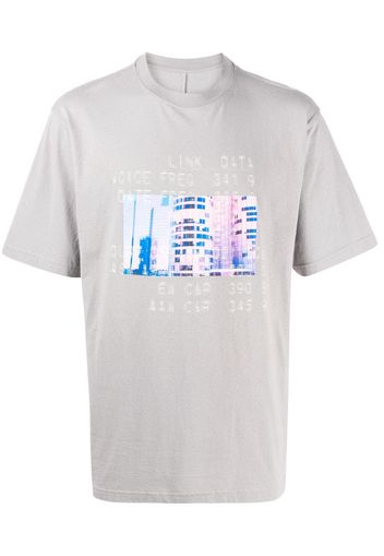 Data-print crew neck T-shirt