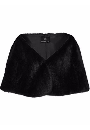 Unreal Fur Mantella Yasmine in pelliccia sintetica - Nero