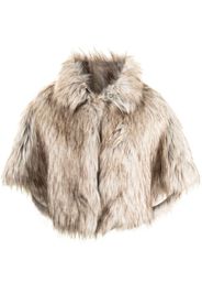 Unreal Fur Nord faux-fur cropped cape - Marrone