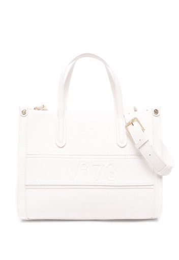 V°73 embossed logo tote bag - Bianco