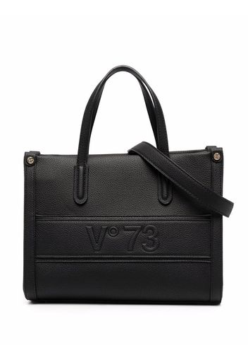 V°73 medium logo-debossed tote bag - Nero