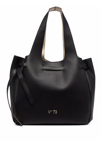 V°73 logo-plaque faux-leather tote bag - Nero