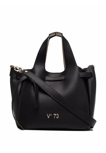 V°73 logo-plaque faux-leather tote bag - Nero