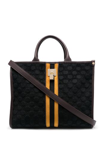 V°73 logo striped tote - Nero