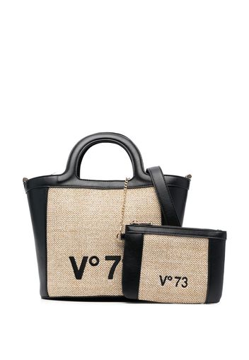 V°73 logo-embroidered tote bag - Nero