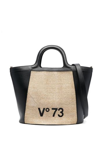 V°73 logo-embroidered tote bag - Nero