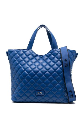 V°73 quilted logo-lettering tote bag - Blu