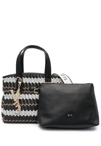 V°73 interwoven tote bag - Nero