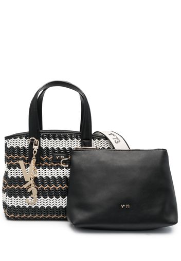 V°73 interwoven tote bag - Nero