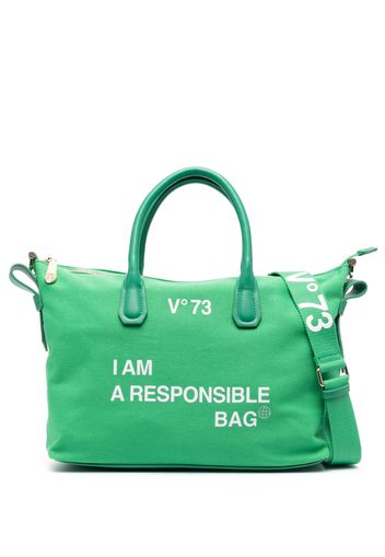 V°73 Borsa tote con stampa - Verde