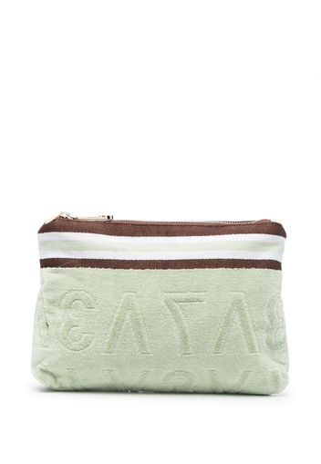 V°73 Trousse da bagno con logo goffrato - Verde