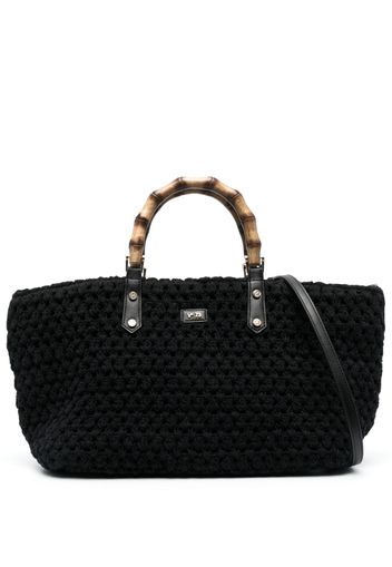 V°73 Rea crochet-knit tote bag - Nero