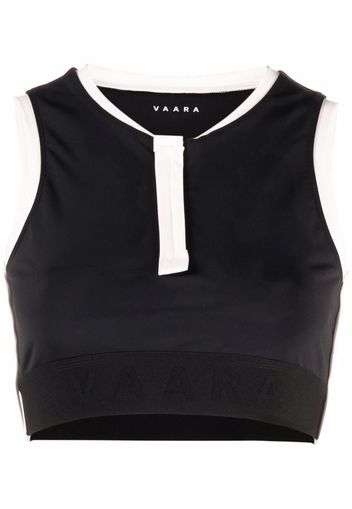 Vaara contrasting edge cropped tank top - Nero