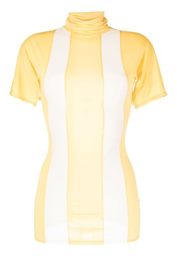 Vaara striped high-neck T-shirt - Giallo