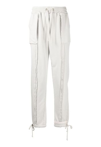 VAL KRISTOPHER raw-edge drawstring track pants - Toni neutri