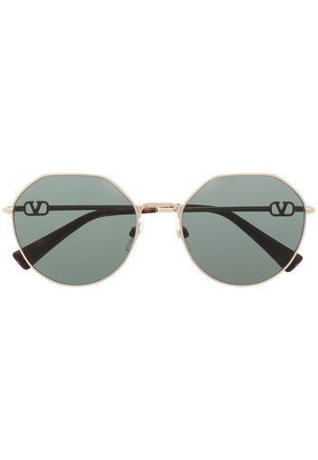 Valentino Eyewear Supervee geometric-frame sunglasses - Oro