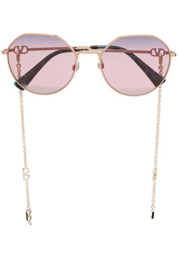 Valentino Eyewear Occhiali da sole tondi VLOGO - Oro