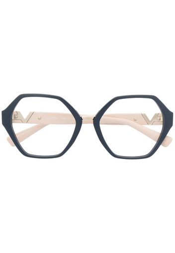 Valentino Eyewear geometric-frame glasses - Blu