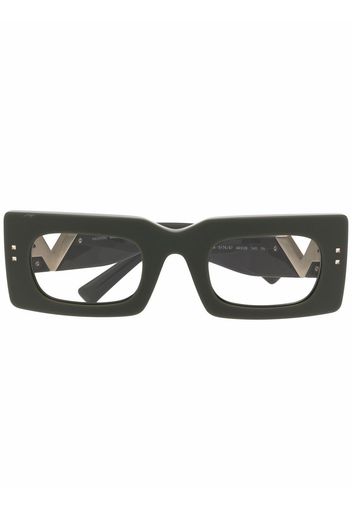 Valentino Eyewear VLogo rectangle-frame glasses - Nero