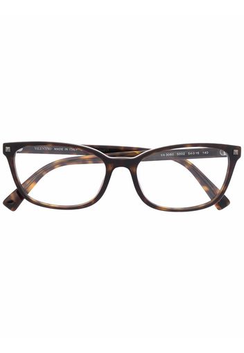 Valentino Eyewear ractagular-frame glasses - Marrone