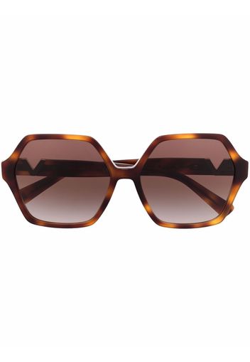 Valentino Eyewear VLogo Signature hexagonal-frame sunglasses - Marrone