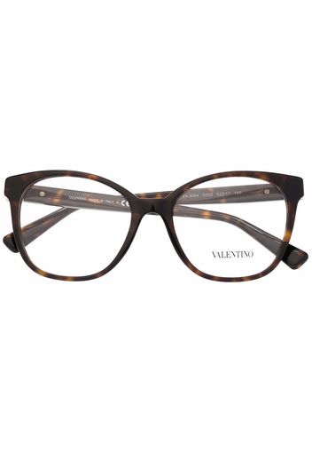 Valentino Eyewear Occhiali squadrati tartarugati - Marrone