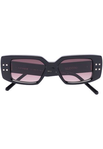 Valentino Eyewear Rockstud rectangle-frame glasses - Nero