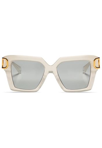 Valentino Eyewear Occhiali da sole oversize V-Uno V-Logo - Bianco