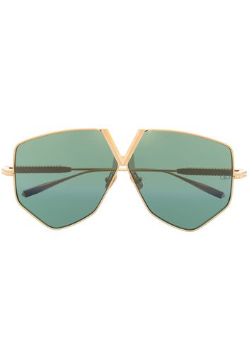 Valentino Eyewear geometric-frame tinted sunglasses - Oro