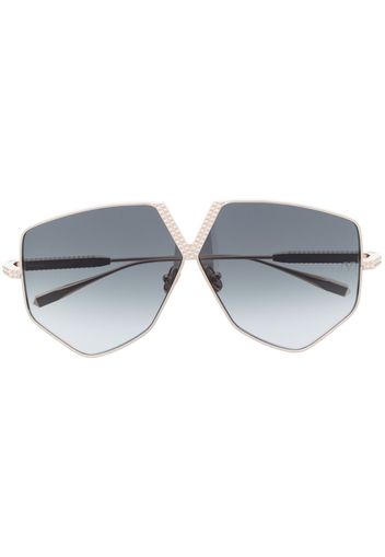 Valentino Eyewear geometric-frame tinted sunglasses - Oro