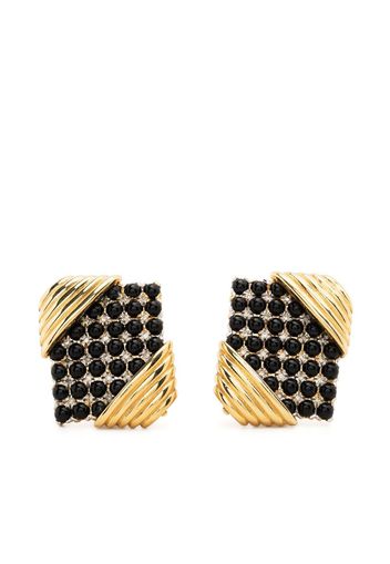 Valentino Garavani Pre-Owned 1980s stone-embellished clip-on earrings - Oro