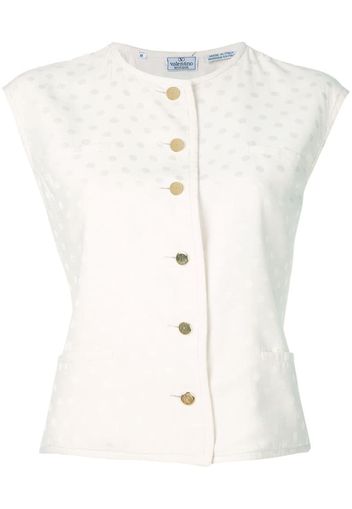 tonal dots buttoned blouse