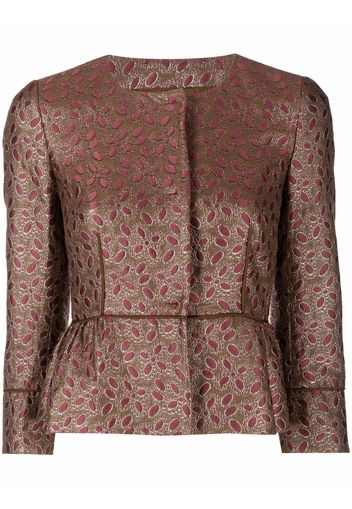 Valentino Pre-Owned 2000s brocade pattern jacket - Marrone