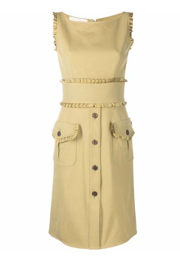 Valentino Pre-Owned 1990s ruffled trim sleeveless dress - Verde