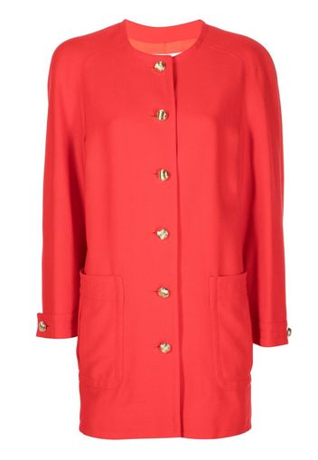 Valentino Pre-Owned 1980s engraved-button wool coat - Rosso
