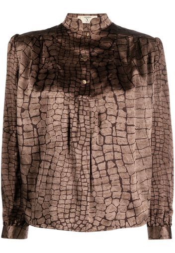 Valentino Pre-Owned Blusa con stampa geometrica Pre-owned anni '80 - Marrone