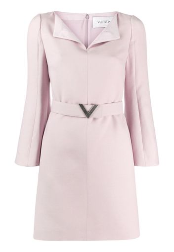 V pavé belted dress