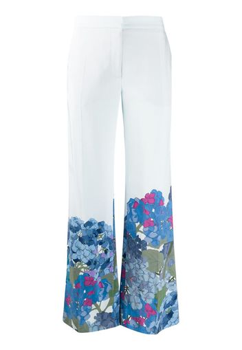 Macro Ortensia printed flared trousers