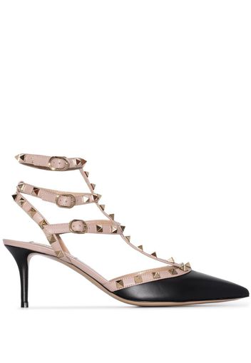 black Rockstud 65 cage leather pumps