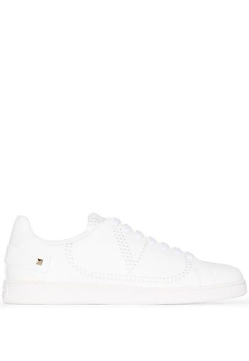 white low top leather sneakers