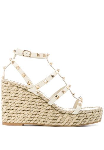 Rockstud rope wedge sandals