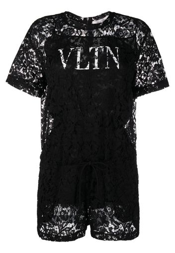 VLTN floral lace playsuit